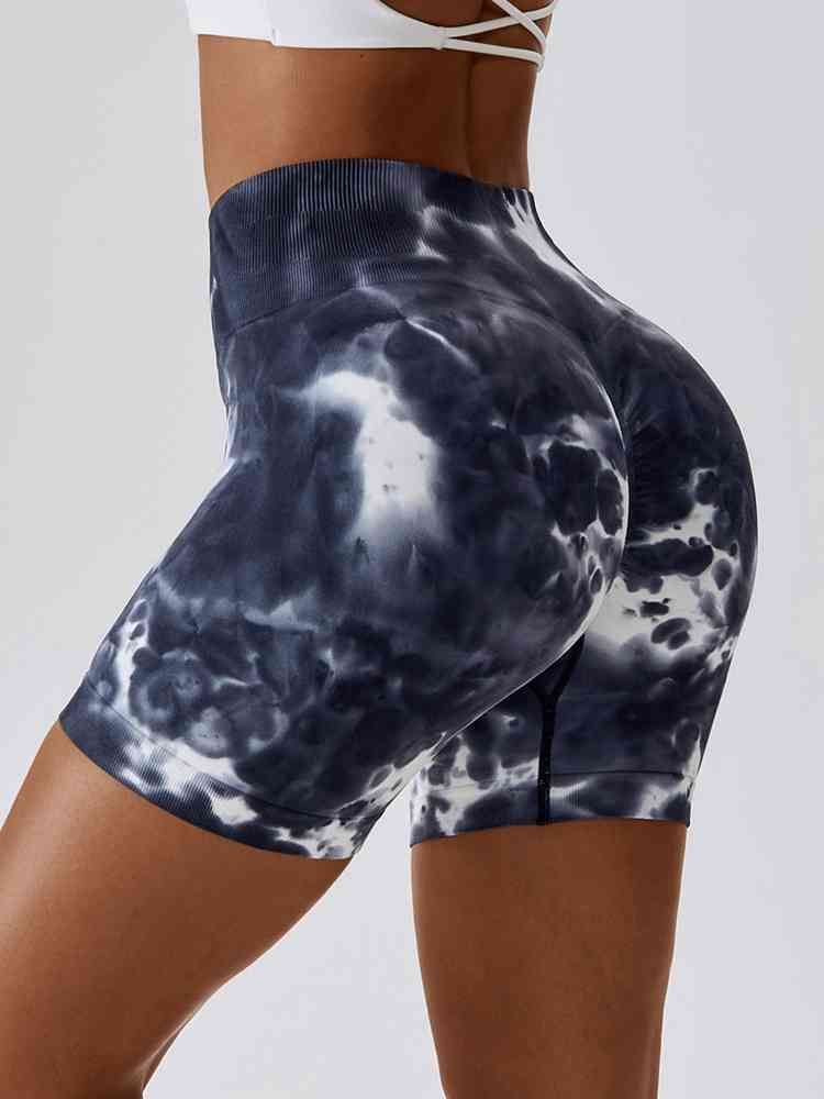 Tie Dye Wide Waistband Slim Fit Shorts
