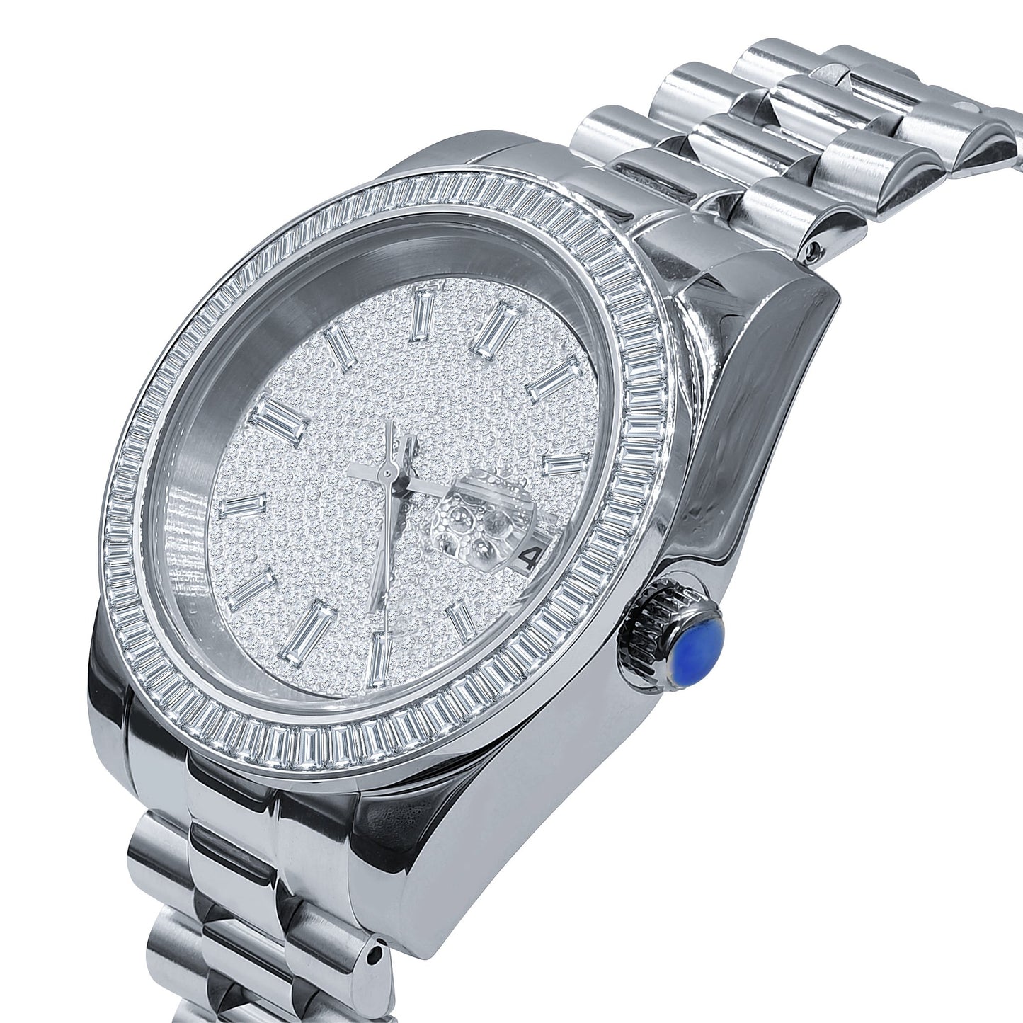 Triple S Stainless Steel Watch - Iced Bezel