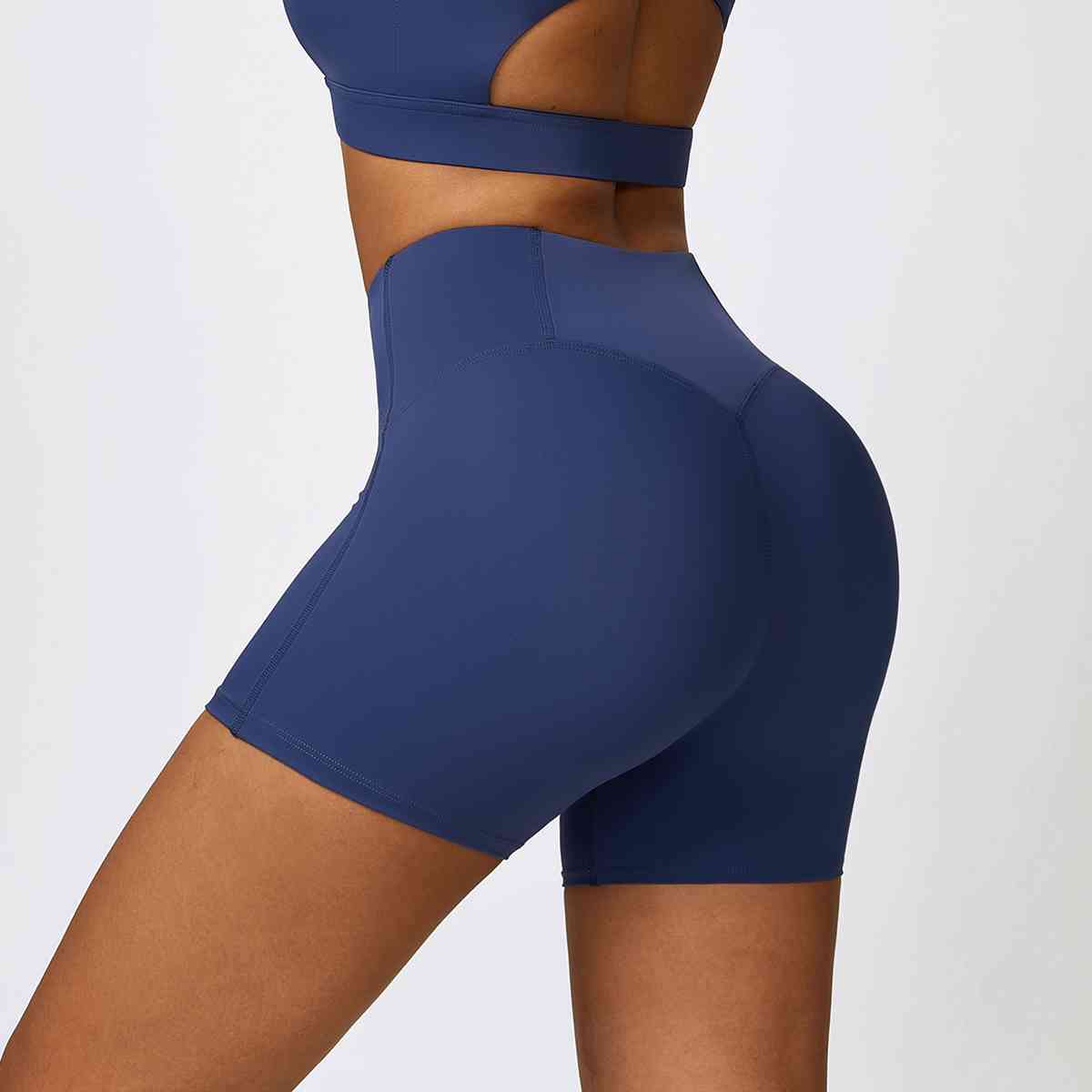 Wide Waistband Slim Fit Shorts