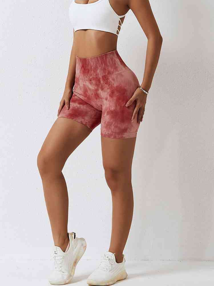 Tie Dye Wide Waistband Slim Fit Shorts