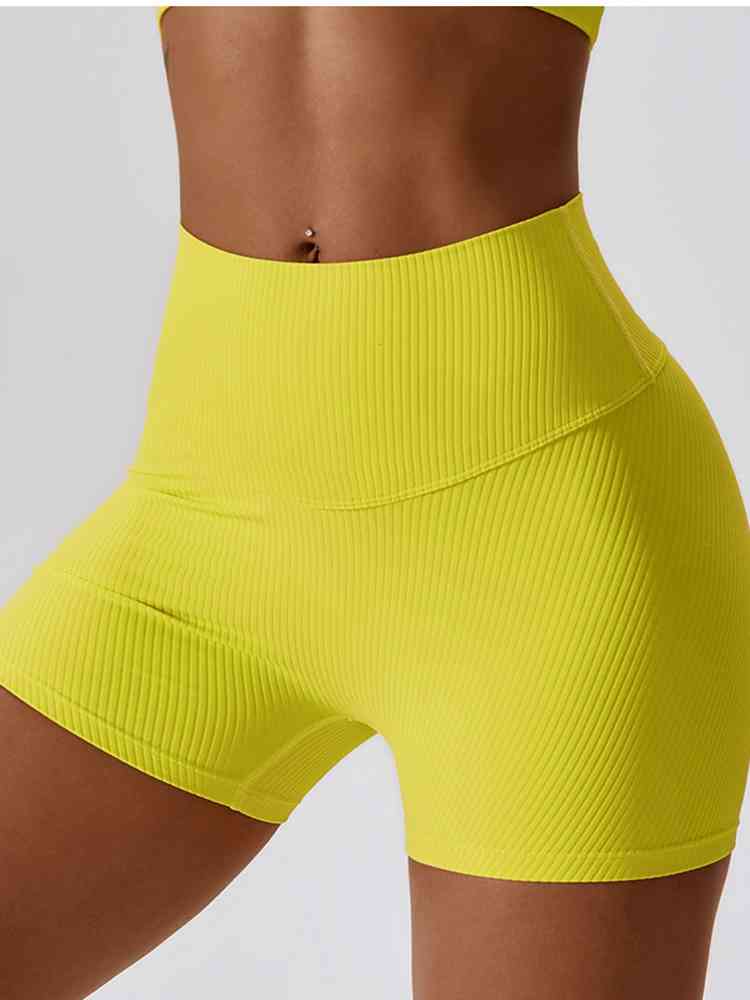 Wide Waistband Slim Fit Shorts - Scrunch