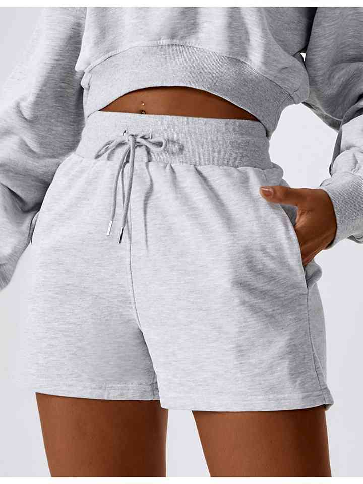 Drawstring Smocked Waist Shorts