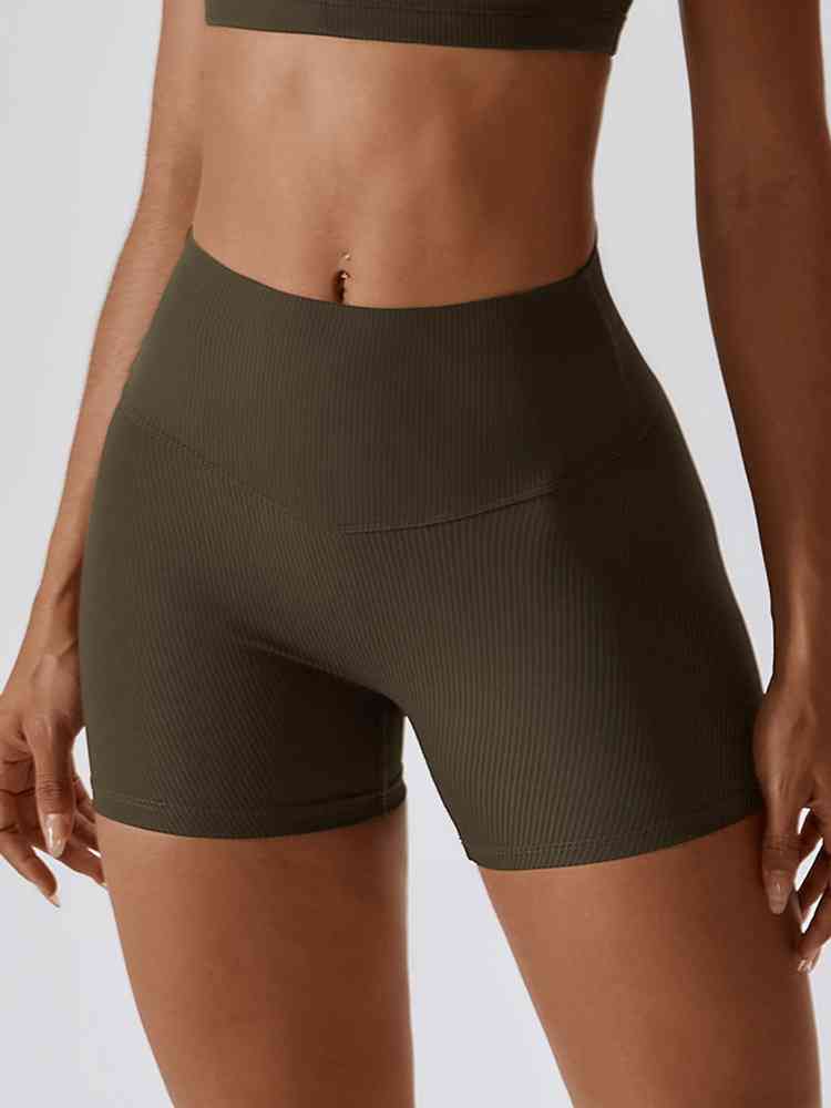 Wide Waistband Slim Fit Shorts - Scrunch