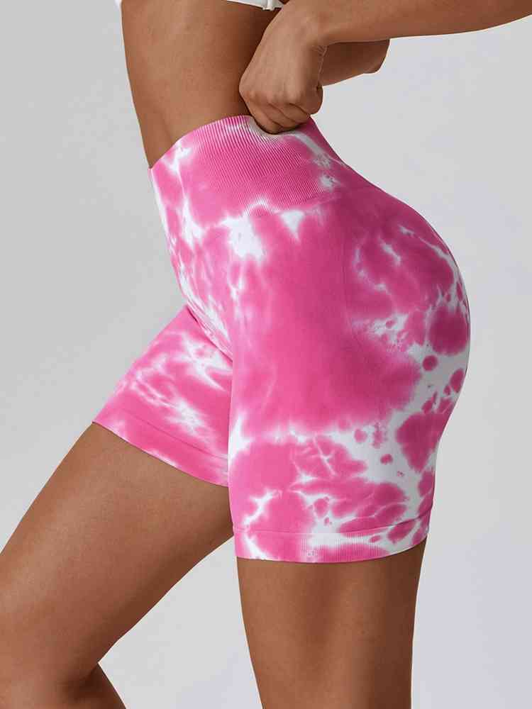 Tie Dye Wide Waistband Slim Fit Shorts