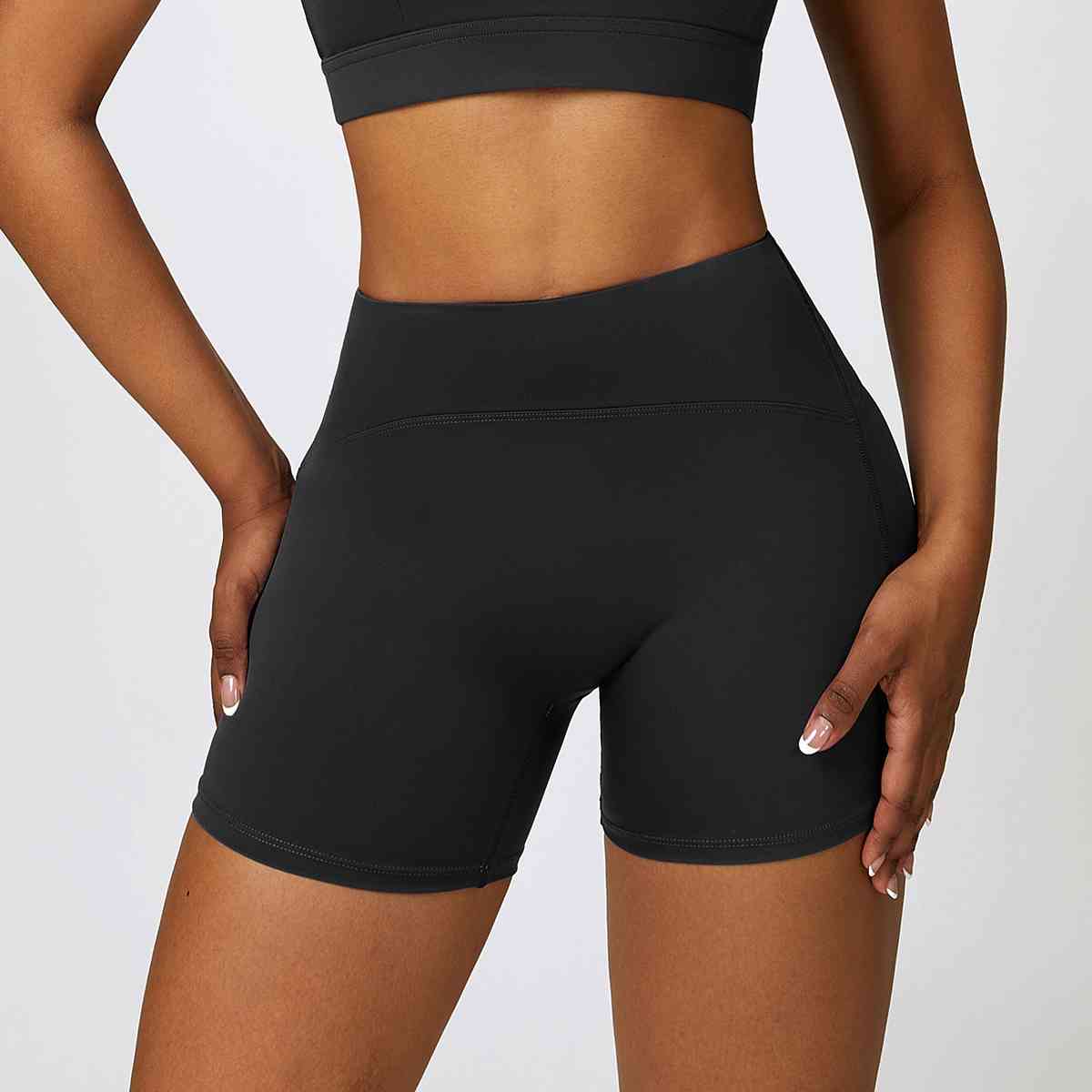 Wide Waistband Slim Fit Shorts