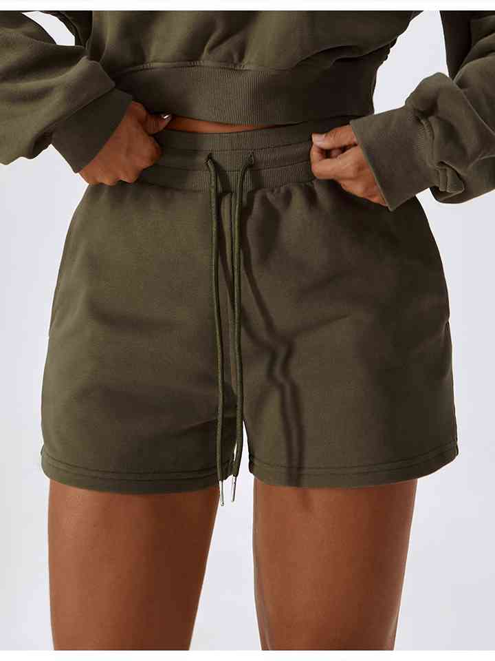 Drawstring Smocked Waist Shorts