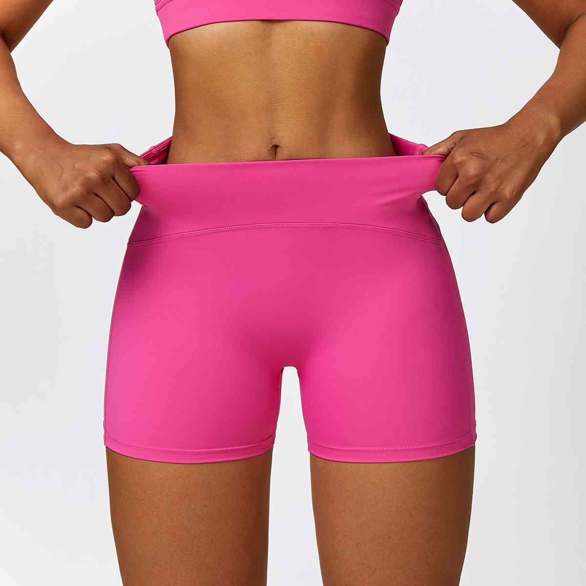 Wide Waistband Slim Fit Shorts