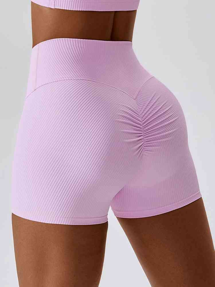 Wide Waistband Slim Fit Shorts - Scrunch
