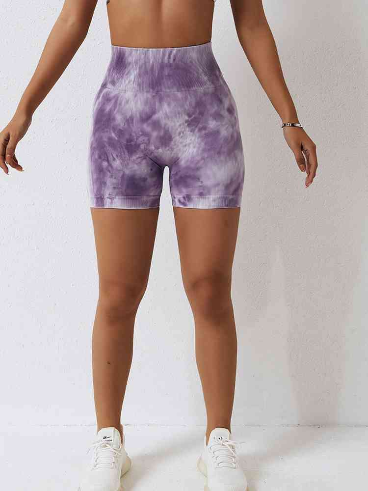 Tie Dye Wide Waistband Slim Fit Shorts