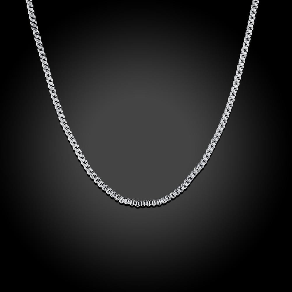 White Gold Plated Necklace - 1MM