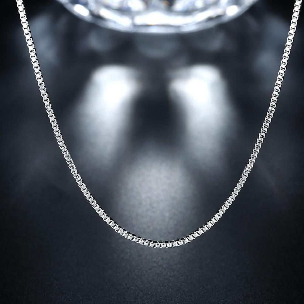 White Gold Plated Necklace - 1MM