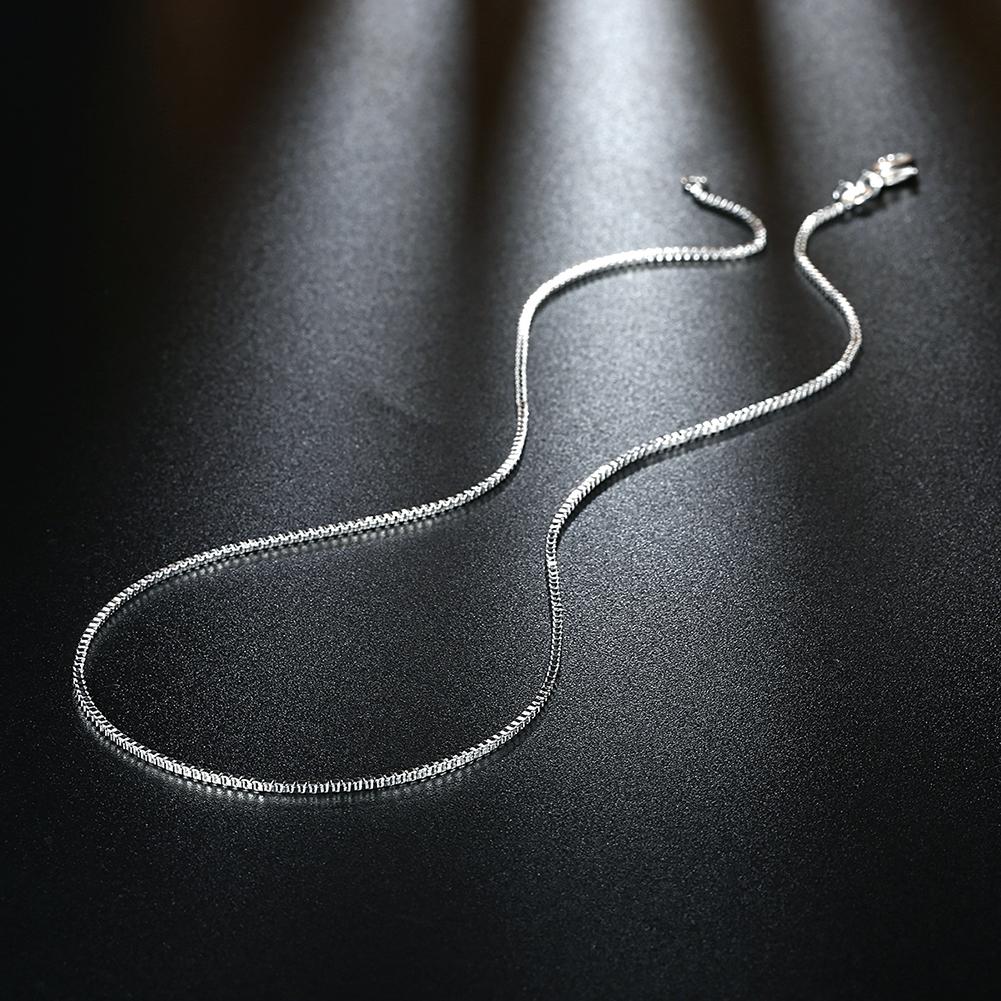White Gold Plated Necklace - 1MM