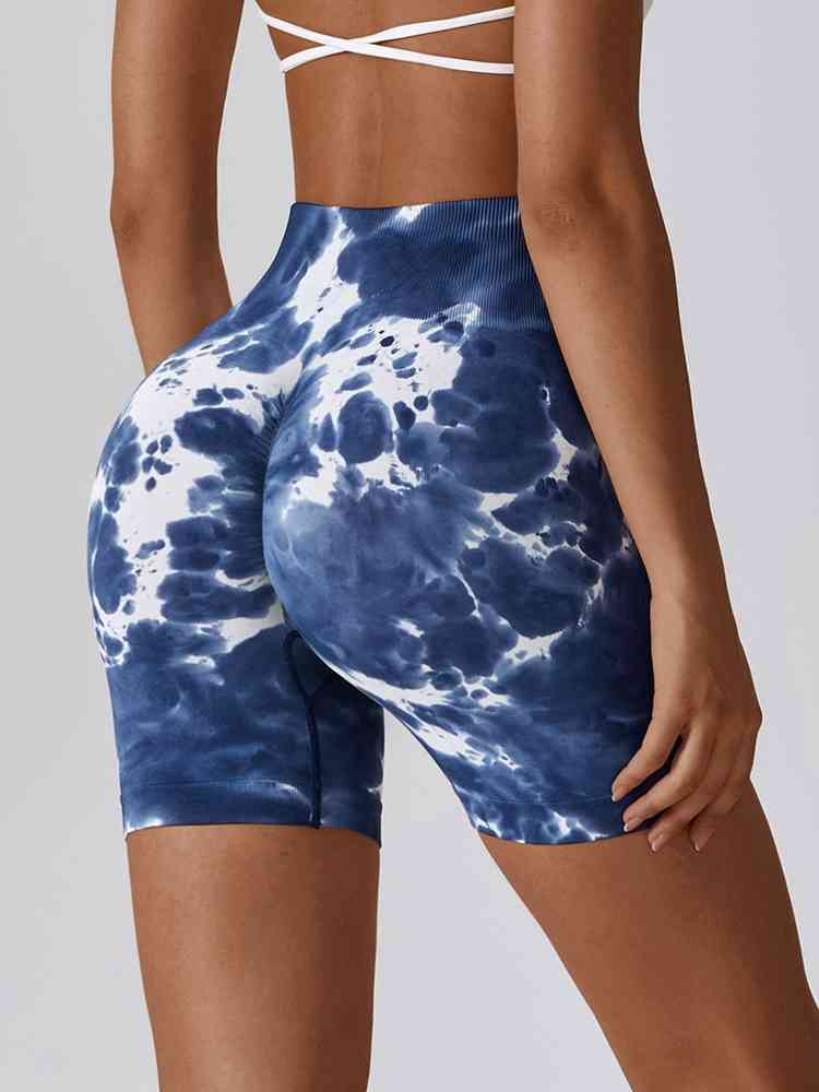 Tie Dye Wide Waistband Slim Fit Shorts