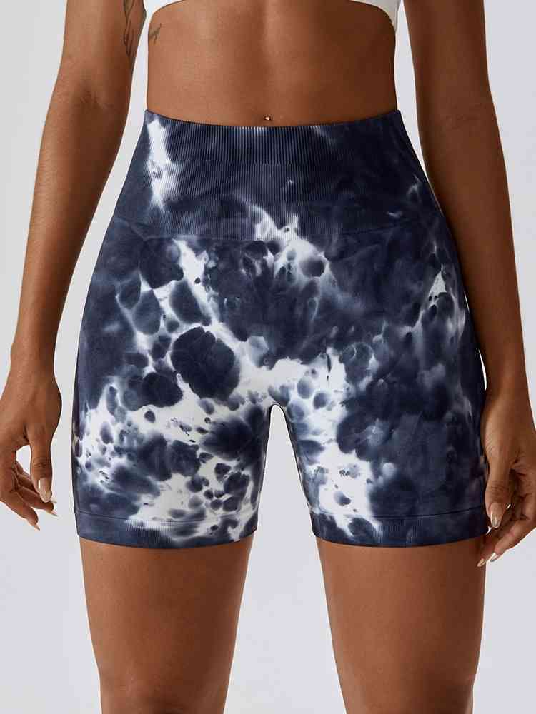 Tie Dye Wide Waistband Slim Fit Shorts
