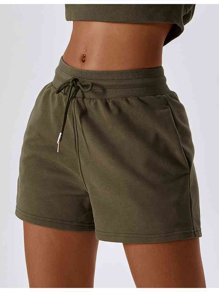 Drawstring Smocked Waist Shorts