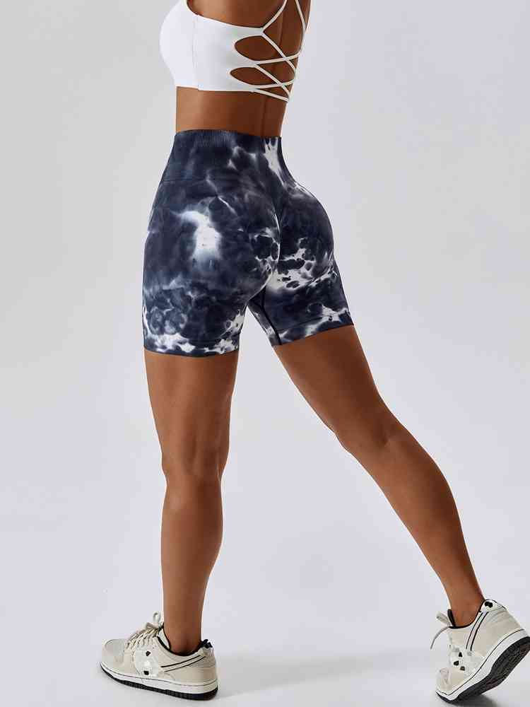 Tie Dye Wide Waistband Slim Fit Shorts