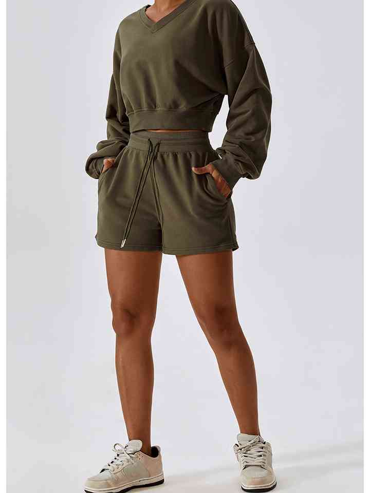 Drawstring Smocked Waist Shorts