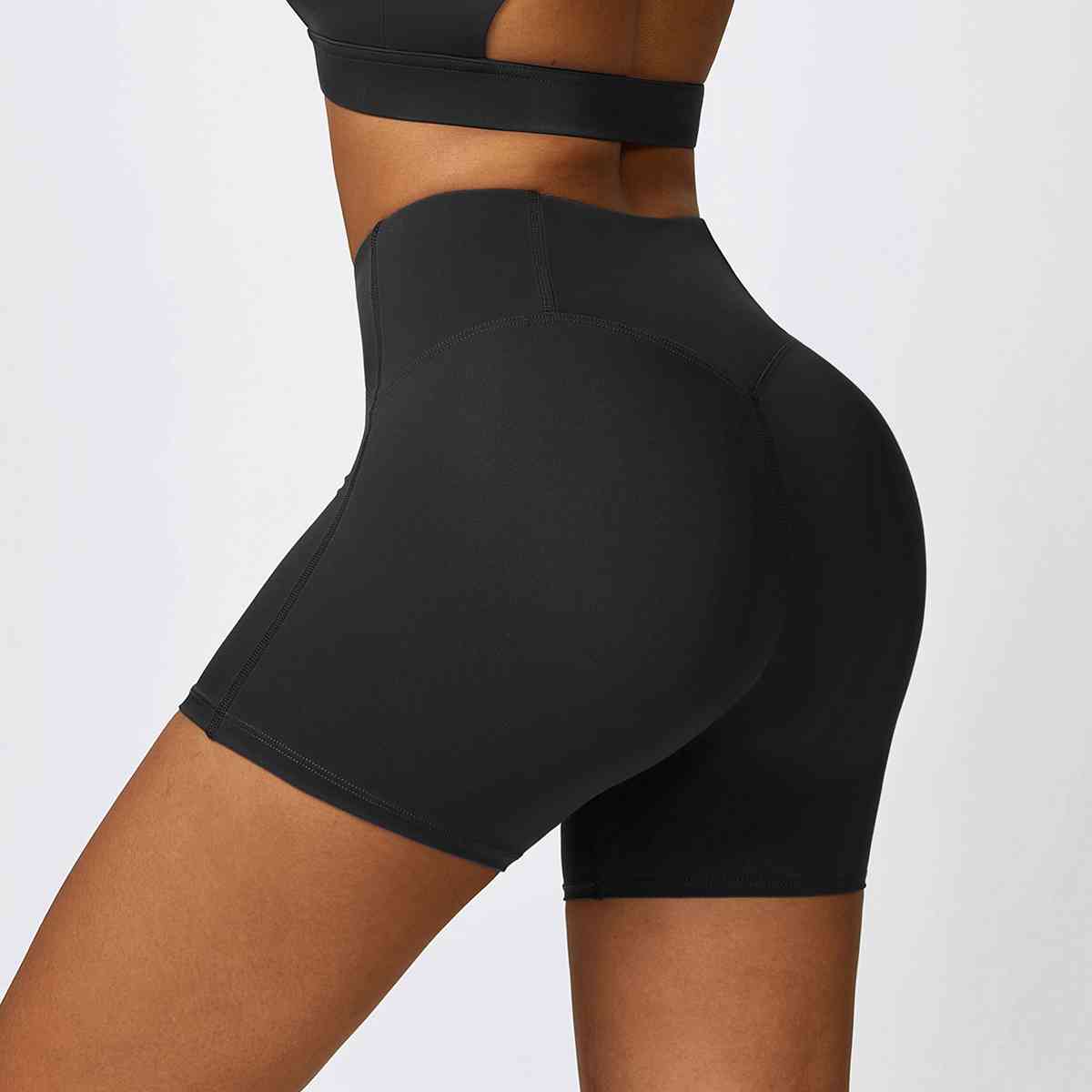 Wide Waistband Slim Fit Shorts