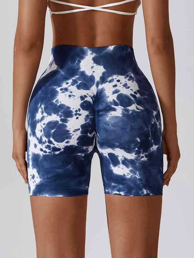 Tie Dye Wide Waistband Slim Fit Shorts