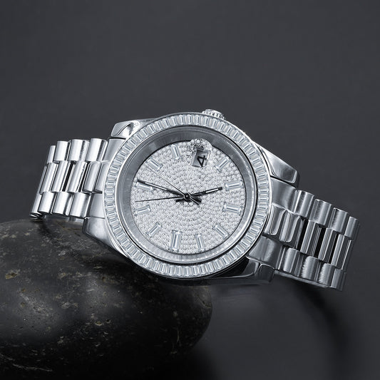 Triple S Stainless Steel Watch - Iced Bezel