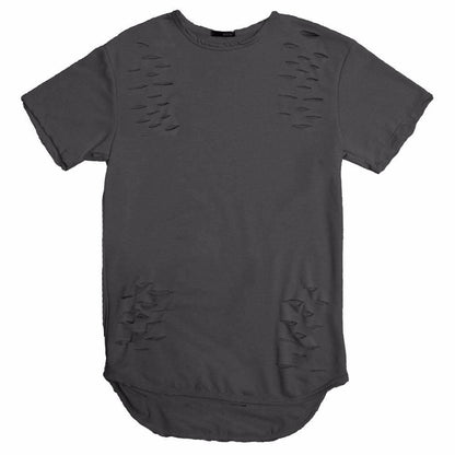 DISTRESSED SCALLOP TEE- GREY - Leo Cor by Forte