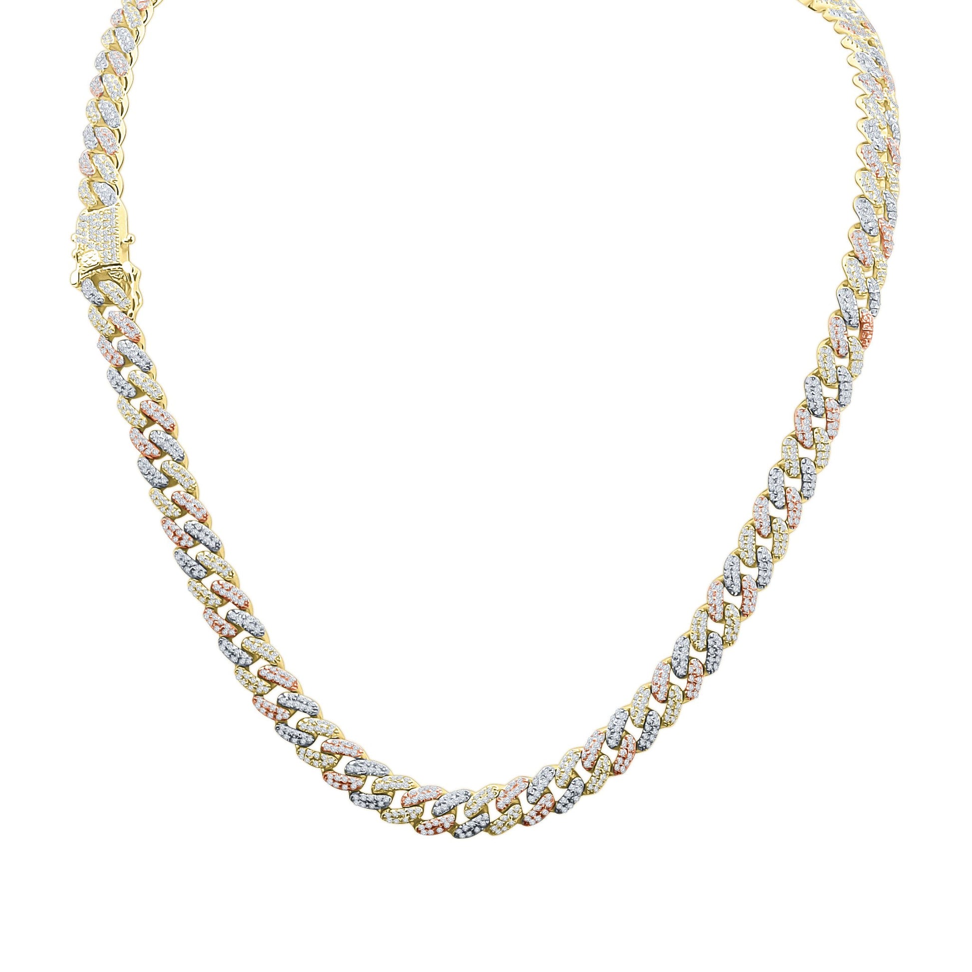 Mixed-Stone Cuban Link Chain - 6MM - Leo Cor by Forte