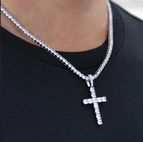 Cross Pendant Tennis Chain diamond