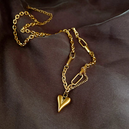 Heart Shape Pedant Link Necklace
