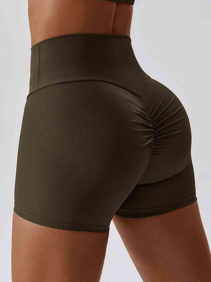 Wide Waistband Slim Fit Shorts - Scrunch